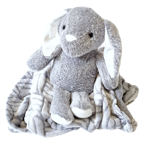 adorable bunny with blanket nappy cake unisex newborn gift decorated with nappies and soft toy