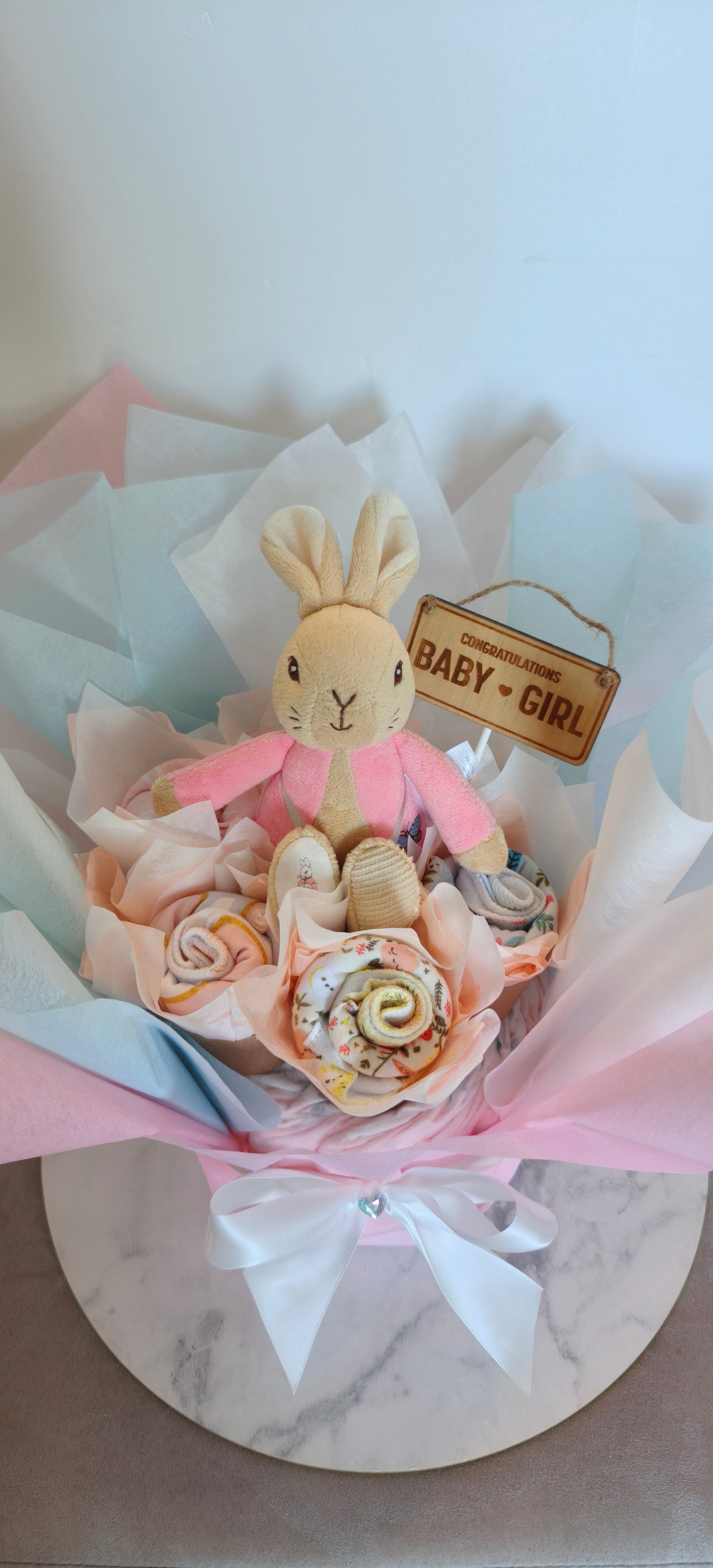 Peter Rabbit Sweet Blush Bouquet Nappy Cake