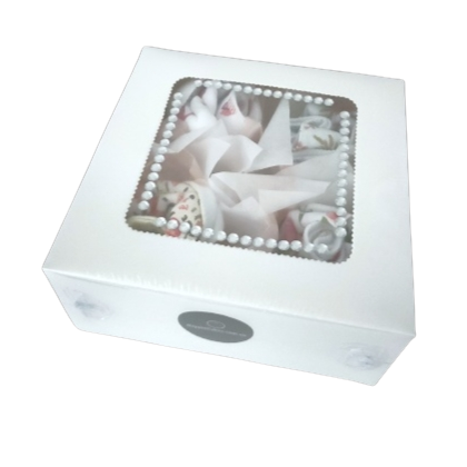 unique bib cupcakes gift box floral themed baby gift created with baby bibs and soft accents