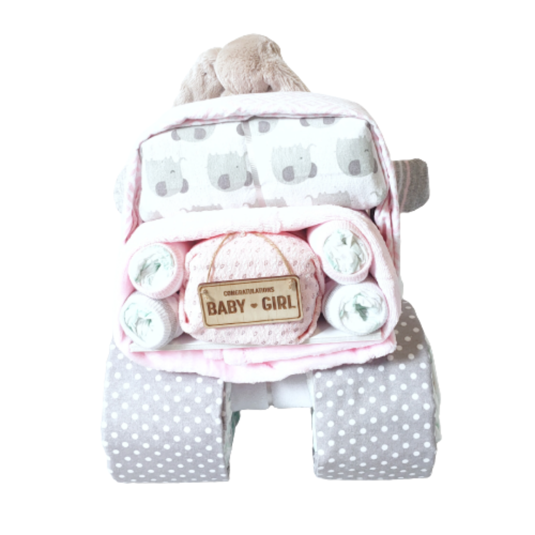 Truck Nappy Cake | Baby Girl - Nappie Cakes