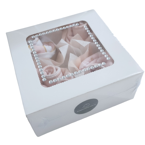 bib cupcakes gift box pink lady baby shower gift featuring baby bibs styled as cupcakes in box