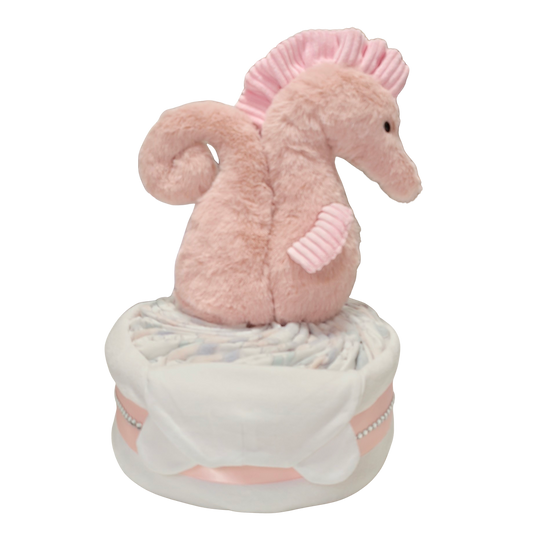 Seahorse Nappy Cake | Baby Girl