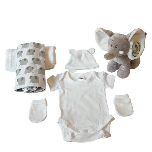 beautiful ellie 2 tier nappy cake silver newborn baby gift featuring rolled nappies ribbons and toy