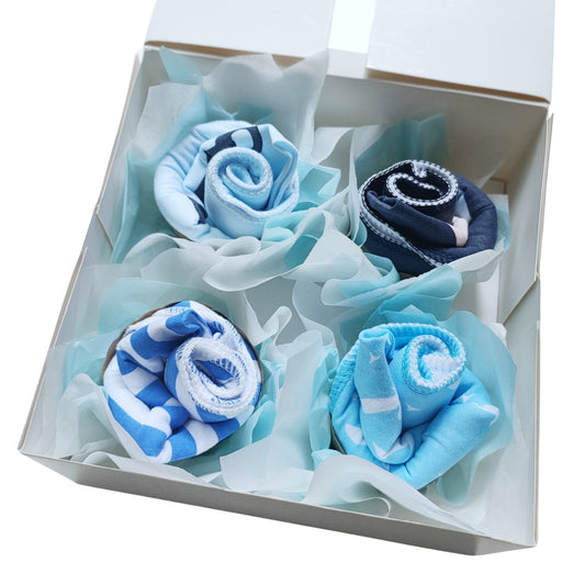 bib cupcakes gift box birds baby shower gift featuring baby bibs styled as cupcakes in box