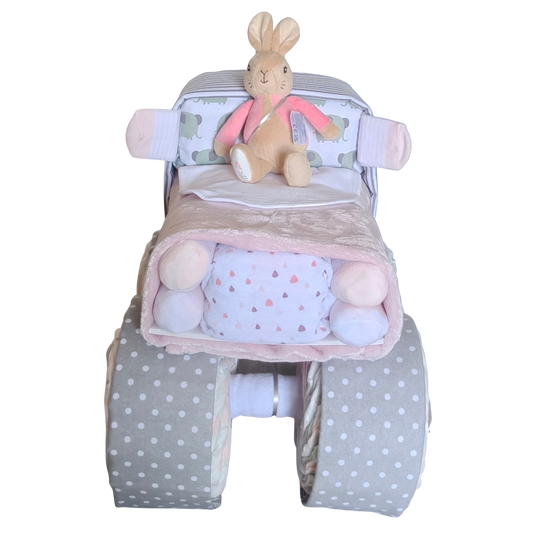 Truck Nappy Cake | Baby Girl