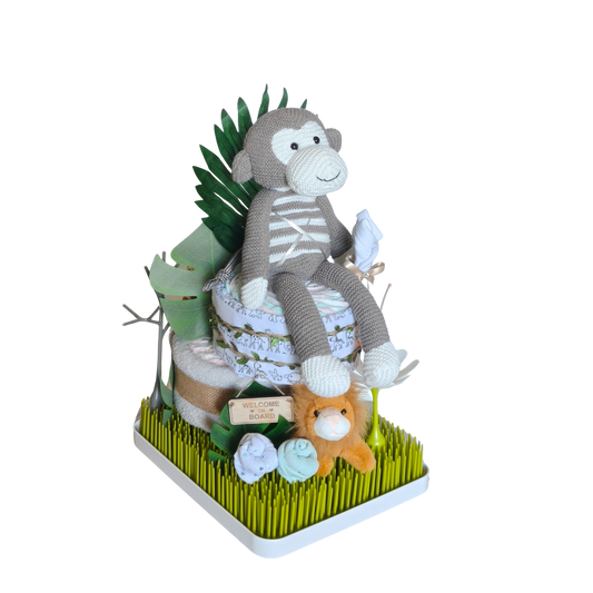 Monkey In The Jungle Nappy Cake - LIMITED EDITION