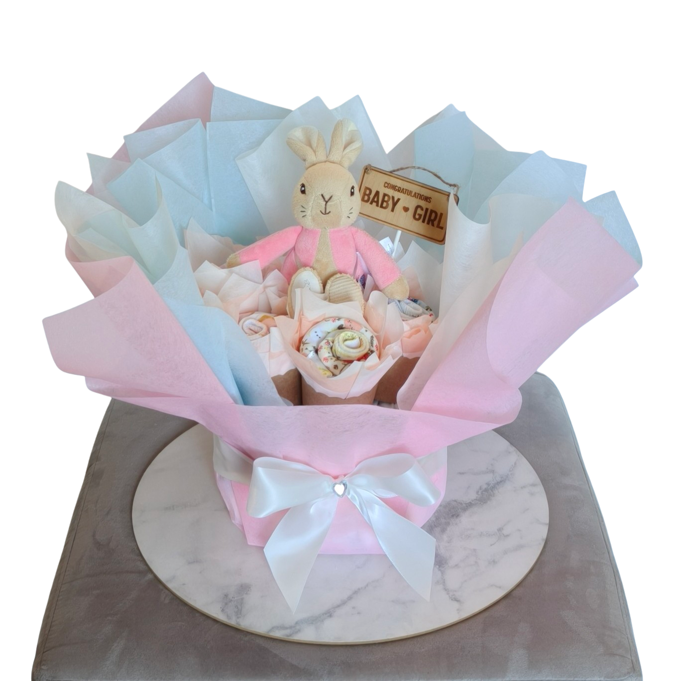 Peter Rabbit Sweet Blush Bouquet Nappy Cake