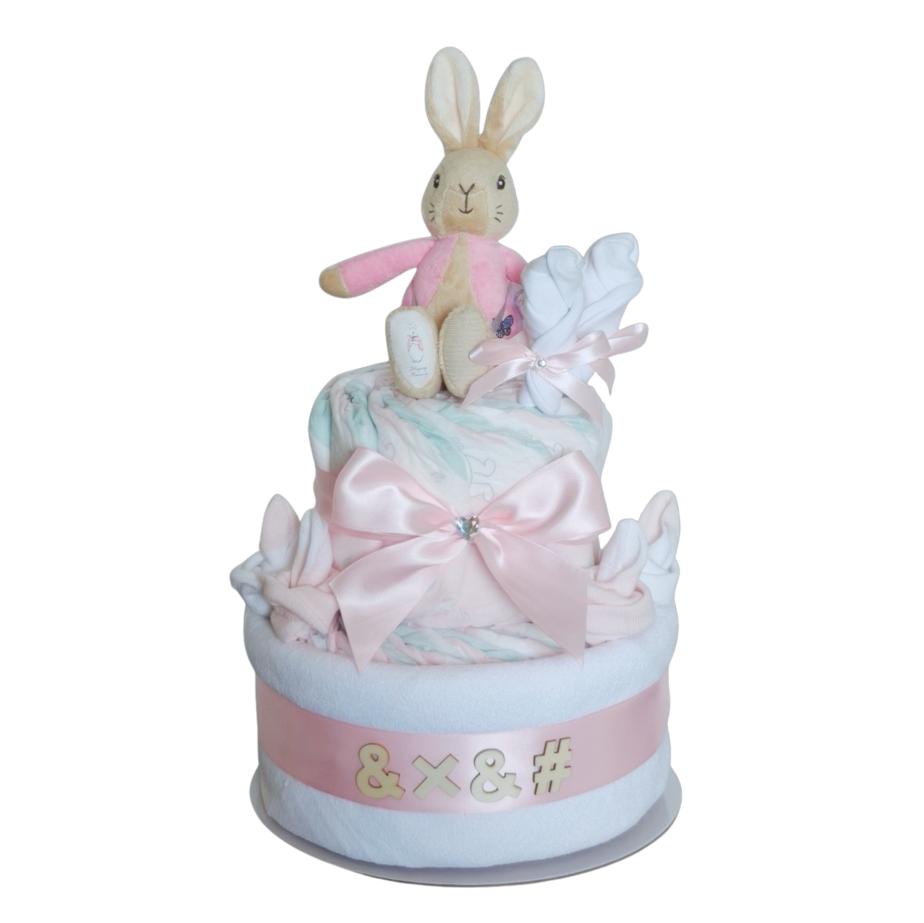 Peter Rabbit Sweet Blush Classic 2-Tier Nappy Cake