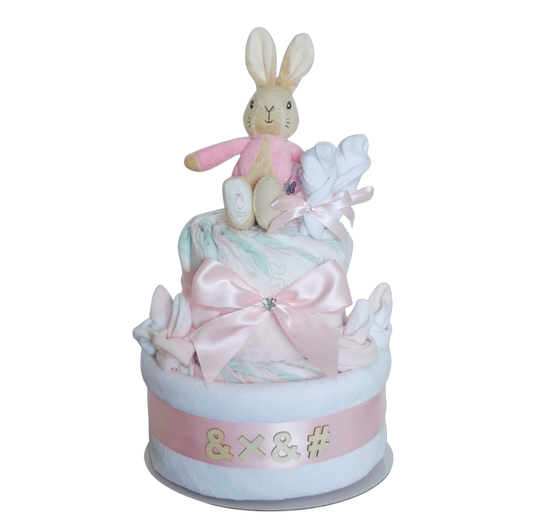 Peter Rabbit Sweet Blush Classic 2-Tier Nappy Cake