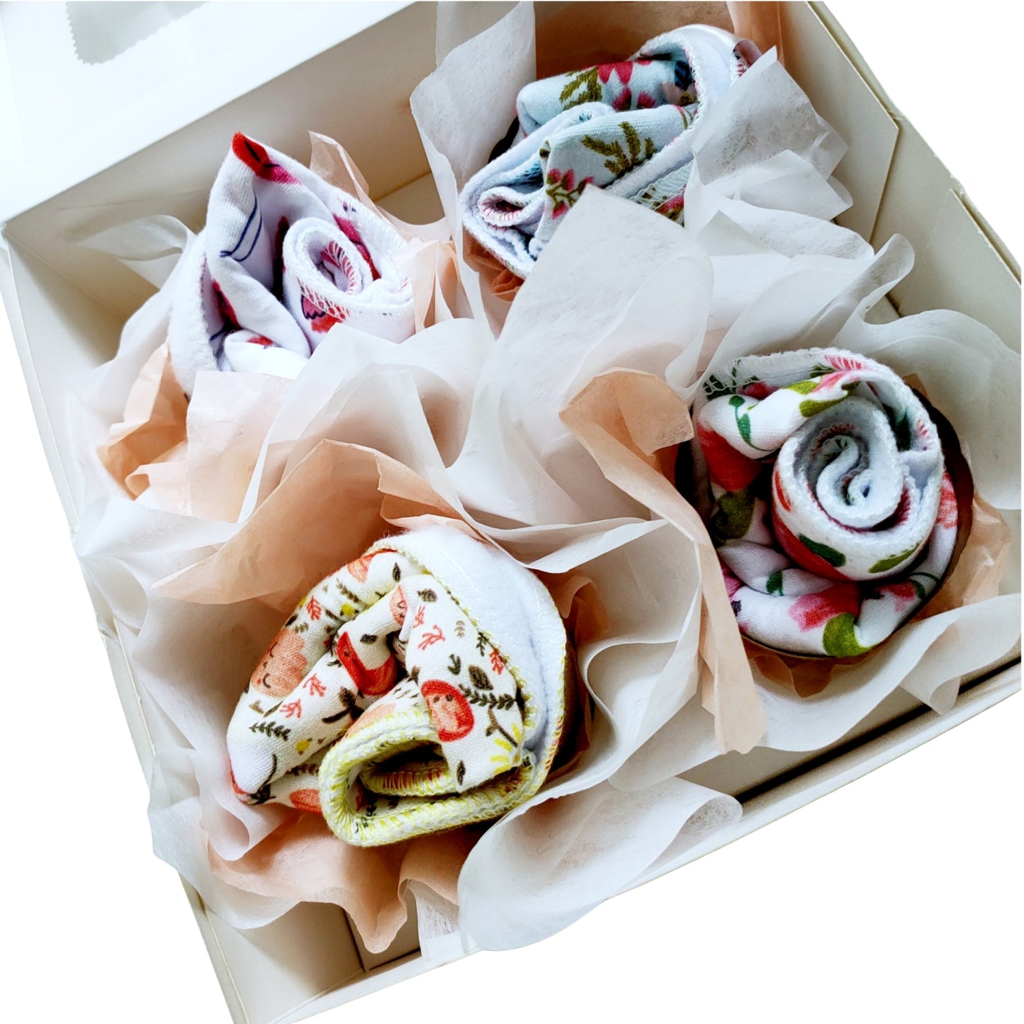 adorable floral bib cupcakes gift box newborn baby gift with soft bibs arranged as cupcakes