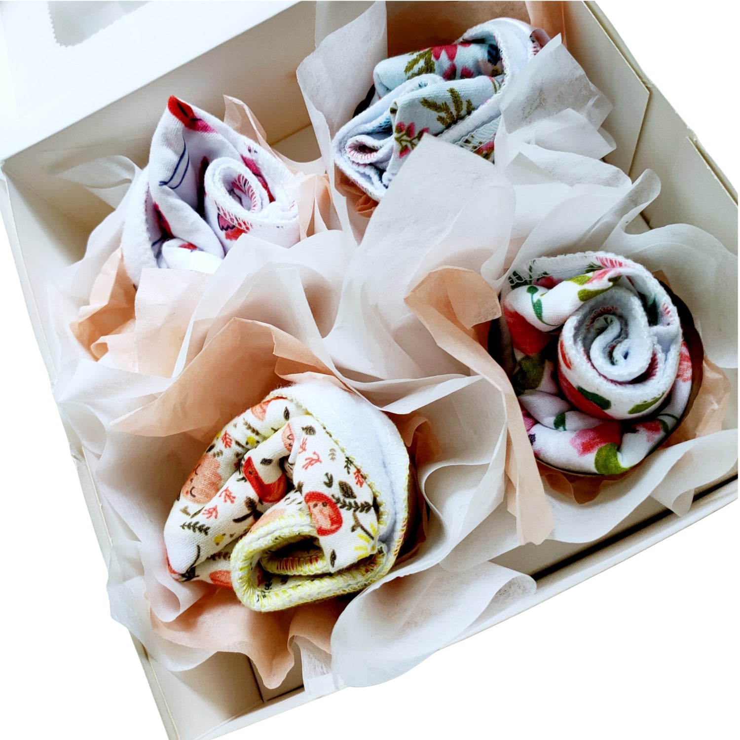 adorable floral bib cupcakes gift box newborn baby gift with soft bibs arranged as cupcakes