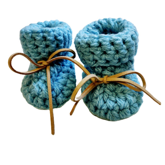 handmade baby booties blue soft knitted gift for newborn baby boy with cozy design