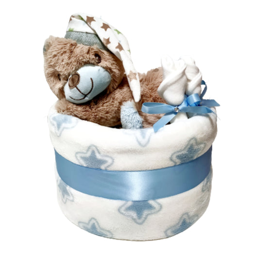 Liam Teddy Bear Nappy Cake | Baby Boy