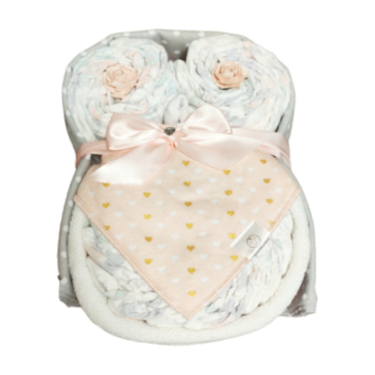 owl nappy cake love you lots baby gift crafted with rolled nappies ribbons and cute plush owl toy