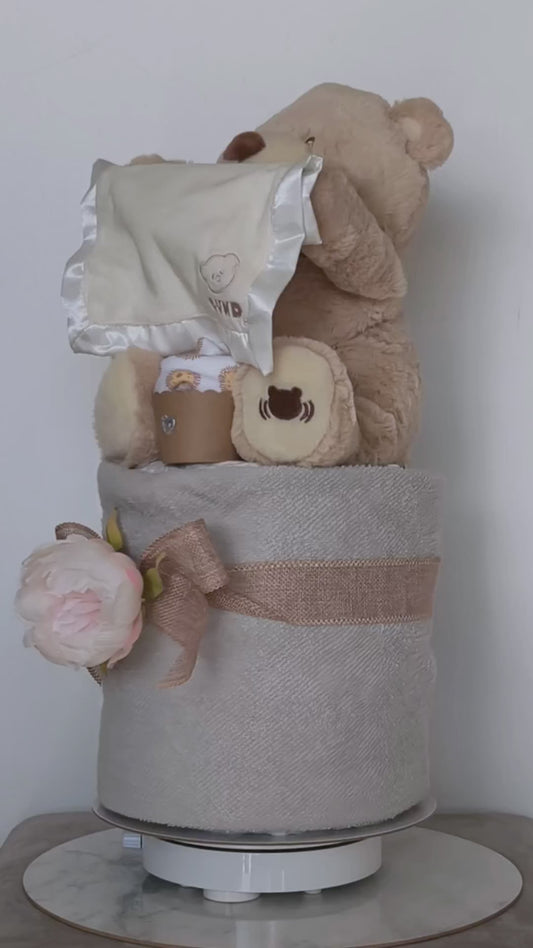 PEEK-A-BOO Bear Nappy Cake - Animated Plush By GUND