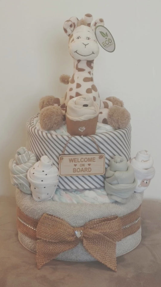 Giraffe 2-Tier Nappy Cake | Unisex