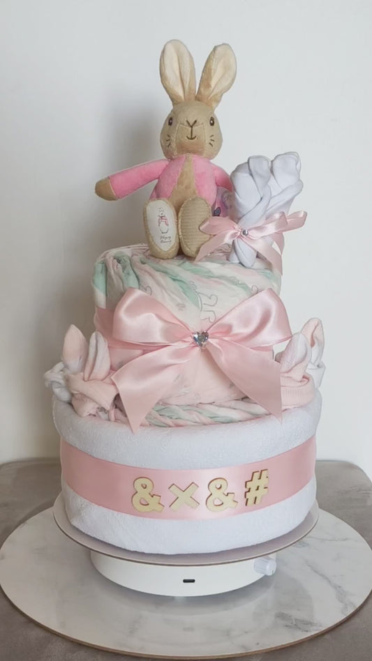 Peter Rabbit Sweet Blush Classic 2-Tier Nappy Cake