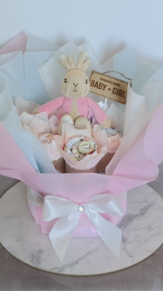 Peter Rabbit Sweet Blush Bouquet Nappy Cake