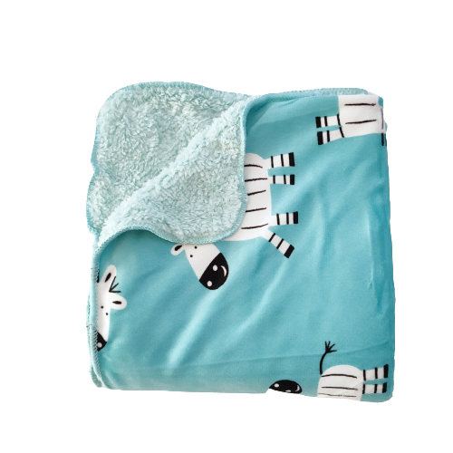 Horse Blue Fleece Blanket - Nappie Cakes