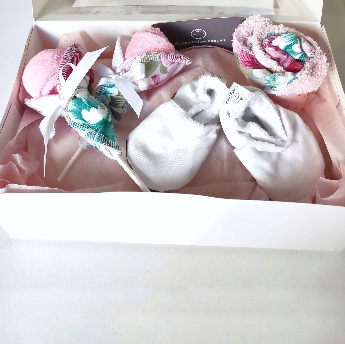 Mum and bub gift box | Floral Print - Nappie Cakes
