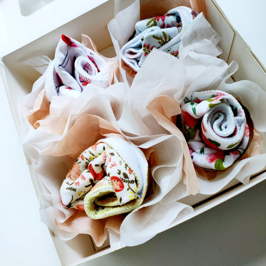 adorable floral bib cupcakes gift box newborn baby gift with soft bibs arranged as cupcakes