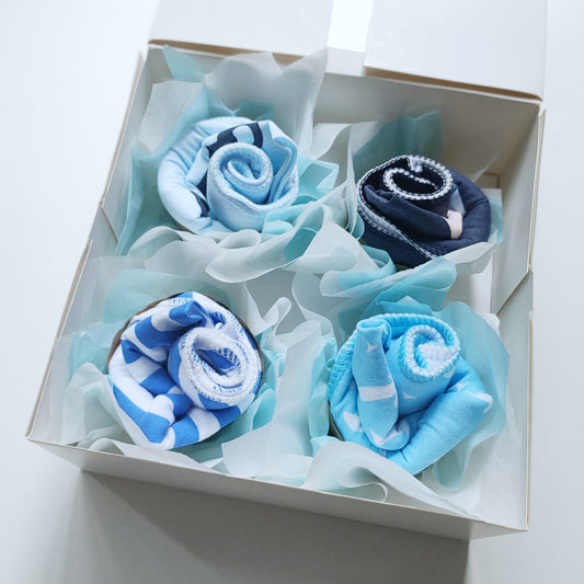 bib cupcakes gift box birds baby shower gift featuring baby bibs styled as cupcakes in box