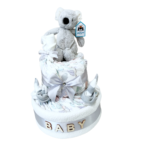 Jellycat Bashful Koala 2-Tier Nappy Cake | Unisex
