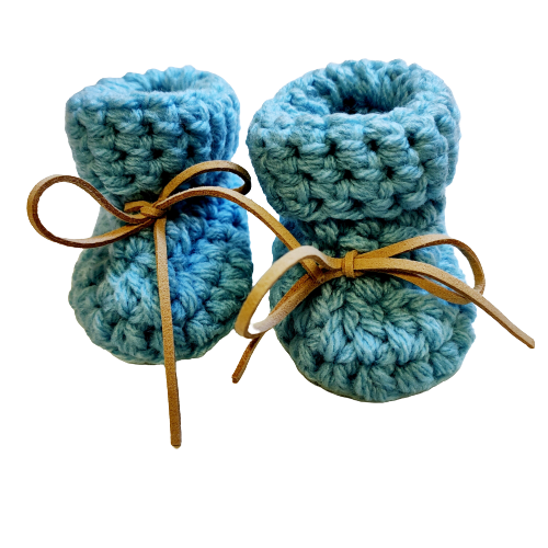 handmade baby booties blue soft knitted gift for newborn baby boy with cozy design
